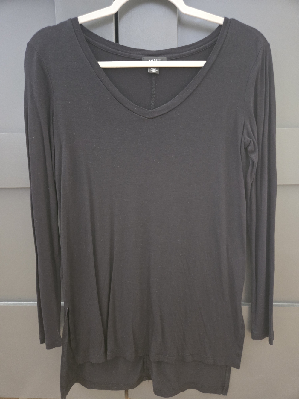 Halogen Black V-Neck Long Sleeve Tunic